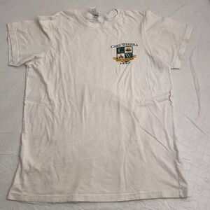 Camp Wekeela white crest logo t-shirt YL